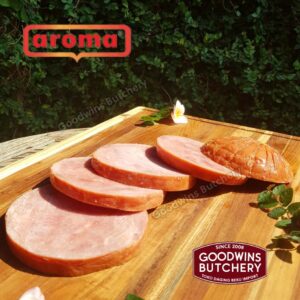 Aroma Bali Pork Sliced HAM frozen Smoked Custome Steak Cut