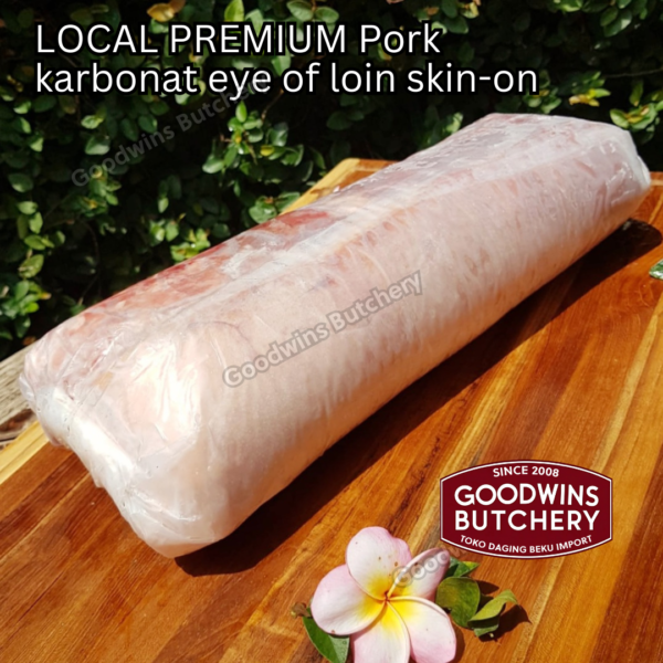 Pork eye of loin skin on local premium STEAK CUTS karbonat babi berkulit beku frozen 1kg - Image 5