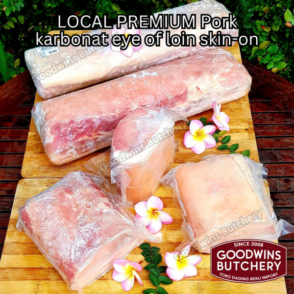 1.2kg pork eye of loin SKIN ON (karbonat) Local Premium SMALL ROAST