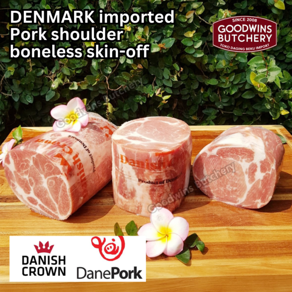 Pork shoulder boneless skin off FRESHLY SLICED import Denmark Danish Crown Dane Pork Spain Coren kapsim babi tanpa tulang-kulit IRIS DADAKAN beku collar boston butt frozen - Image 4