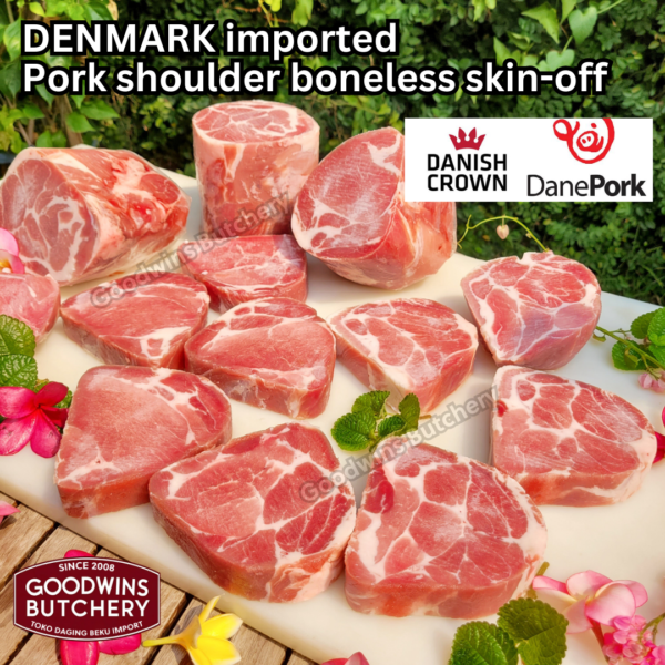 600g 3pcs pork Kapsim SHOULDER BONELESS SKIN OFF DANISH CROWN Denmark - Image 2