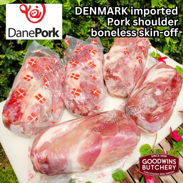 Pork shoulder boneless skin off ALL CUTS STEAK ROAST SLICE import Denmark Danish Crown Dane Pork Spain Coren kapsim babi tanpa tulang-kulit beku collar boston butt frozen - Image 3