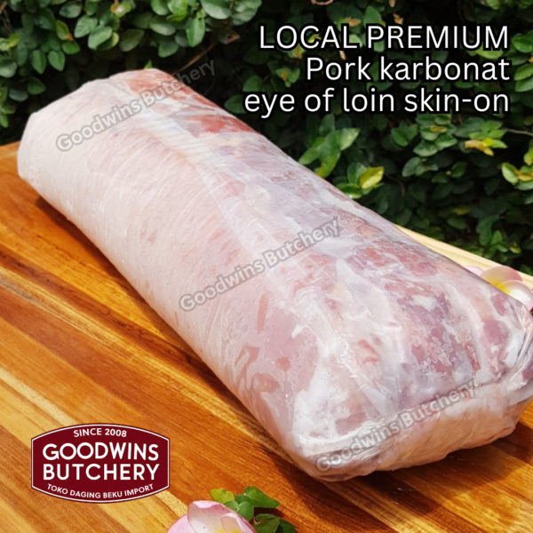 Pork eye of loin skin on local premium WHOLE CUT karbonat babi berkulit beku frozen UTUH 2.8kg - Image 3
