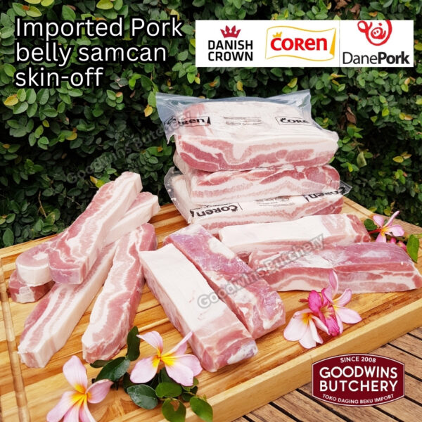 Pork belly skin off import FRESHLY SLICE TO ORDER 1.5kg Denmark DANISH CROWN perut samcan babi tanpa kulit beku frozen DIIRIS DADAKAN - Image 16