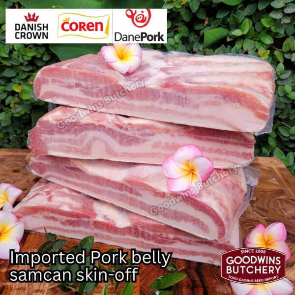 Pork belly skin off import FRESHLY SLICE TO ORDER 1.5kg Denmark DANISH CROWN perut samcan babi tanpa kulit beku frozen DIIRIS DADAKAN - Image 46