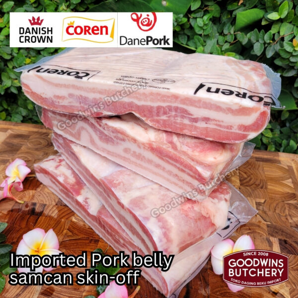 Pork belly skin off import FRESHLY SLICE TO ORDER 1.5kg Denmark DANISH CROWN perut samcan babi tanpa kulit beku frozen DIIRIS DADAKAN - Image 44