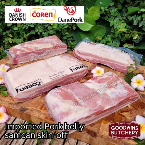 Pork belly skin off import FRESHLY SLICE TO ORDER 1.5kg Denmark DANISH CROWN perut samcan babi tanpa kulit beku frozen DIIRIS DADAKAN - Image 43
