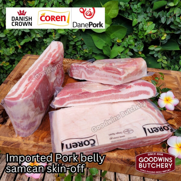 Pork belly skin off import FRESHLY SLICE TO ORDER 1.5kg Denmark DANISH CROWN perut samcan babi tanpa kulit beku frozen DIIRIS DADAKAN - Image 41