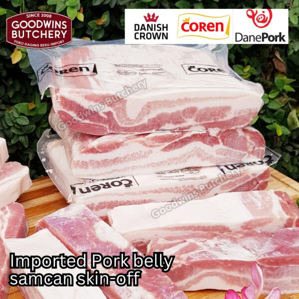 Pork belly skin off import FRESHLY SLICE TO ORDER 1.5kg Denmark DANISH CROWN perut samcan babi tanpa kulit beku frozen DIIRIS DADAKAN - Image 37