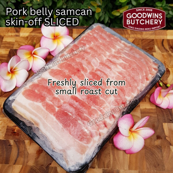 Pork belly skin off import FRESHLY SLICE TO ORDER 1.5kg Denmark DANISH CROWN perut samcan babi tanpa kulit beku frozen DIIRIS DADAKAN - Image 3