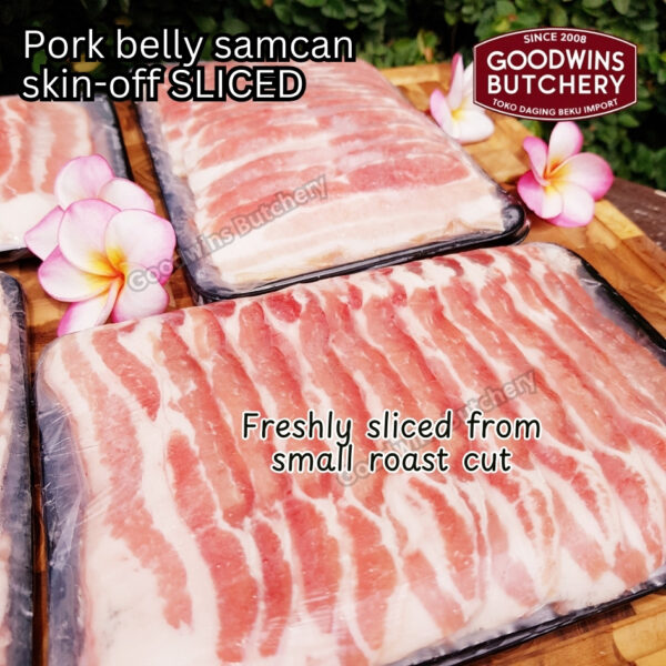 Pork belly skin off import FRESHLY SLICE TO ORDER 1.5kg Denmark DANISH CROWN perut samcan babi tanpa kulit beku frozen DIIRIS DADAKAN - Image 4