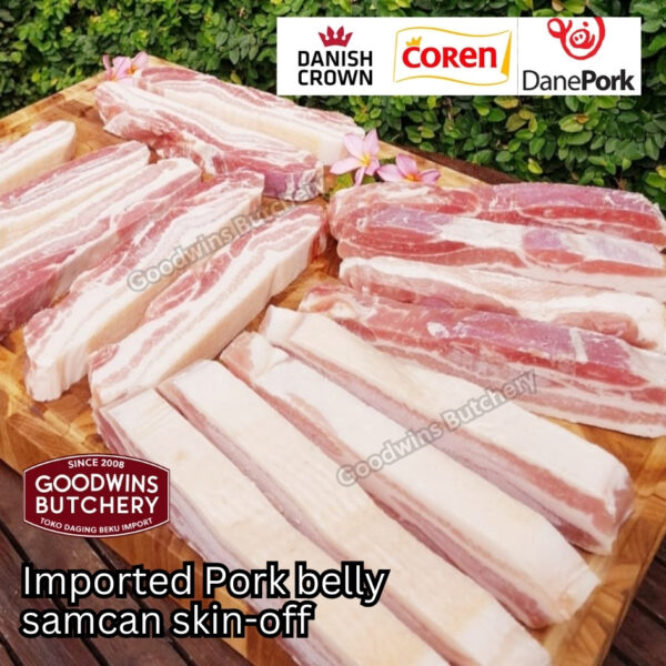Pork belly skin off import FRESHLY SLICE TO ORDER 1.5kg Denmark DANISH CROWN perut samcan babi tanpa kulit beku frozen DIIRIS DADAKAN - Image 9