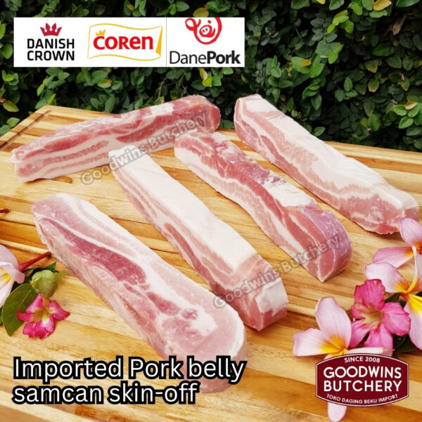 Pork belly skin off import FRESHLY SLICE TO ORDER 1.5kg Denmark DANISH CROWN perut samcan babi tanpa kulit beku frozen DIIRIS DADAKAN - Image 7