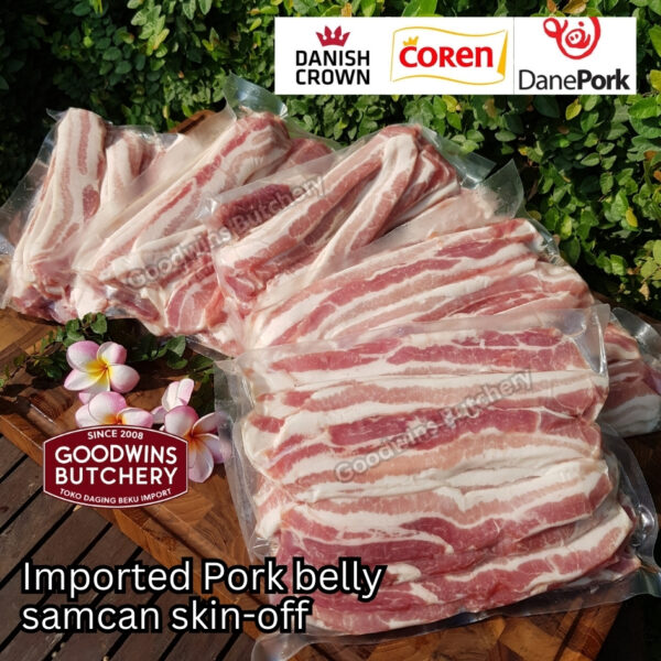 Pork belly skin off import FRESHLY SLICE TO ORDER 1.5kg Denmark DANISH CROWN perut samcan babi tanpa kulit beku frozen DIIRIS DADAKAN - Image 23