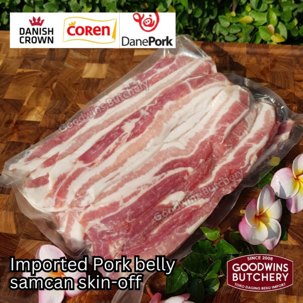 Pork belly skin off import FRESHLY SLICE TO ORDER 1.5kg Denmark DANISH CROWN perut samcan babi tanpa kulit beku frozen DIIRIS DADAKAN - Image 29