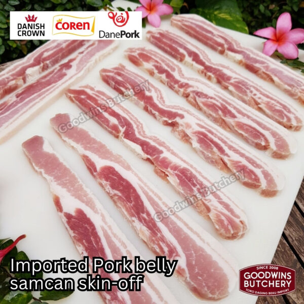 Pork belly skin off import FRESHLY SLICE TO ORDER 1.5kg Denmark DANISH CROWN perut samcan babi tanpa kulit beku frozen DIIRIS DADAKAN - Image 25