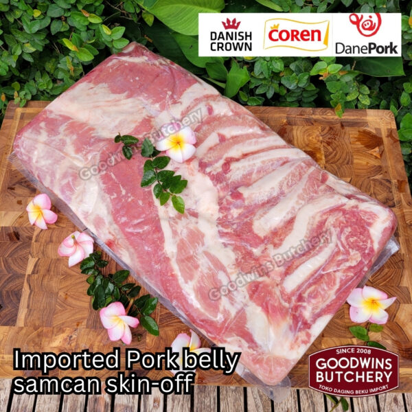 Pork belly skin off import FRESHLY SLICE TO ORDER 1.5kg Denmark DANISH CROWN perut samcan babi tanpa kulit beku frozen DIIRIS DADAKAN - Image 31