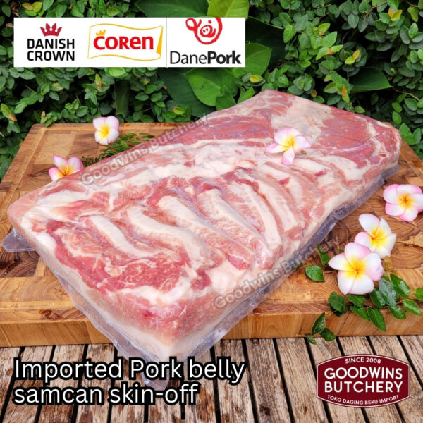Pork belly skin off import FRESHLY SLICE TO ORDER 1.5kg Denmark DANISH CROWN perut samcan babi tanpa kulit beku frozen DIIRIS DADAKAN - Image 36