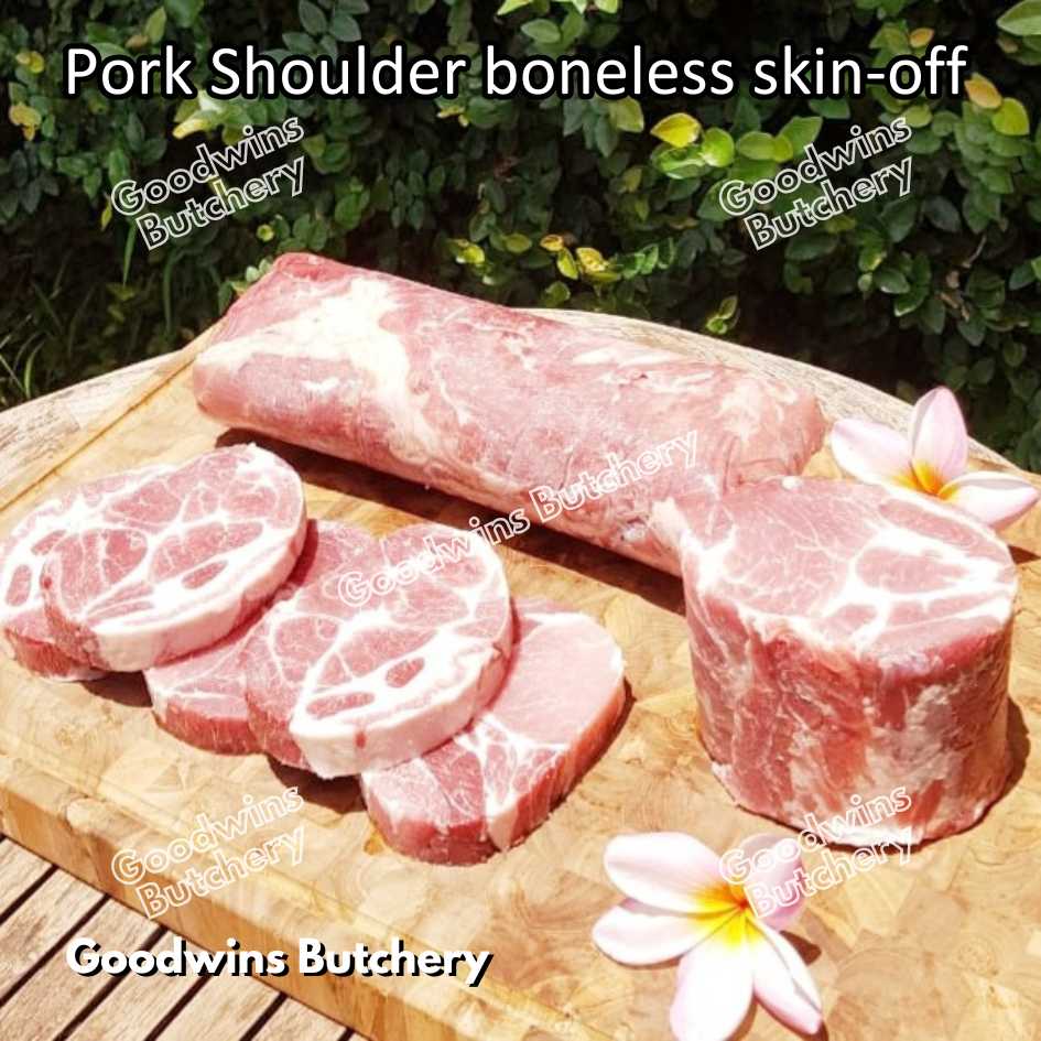 Pork shoulder boneless skin off Local Premium FRESHLY SLICED 1kg | kapsim babi collar boston-butt frozen - Image 8