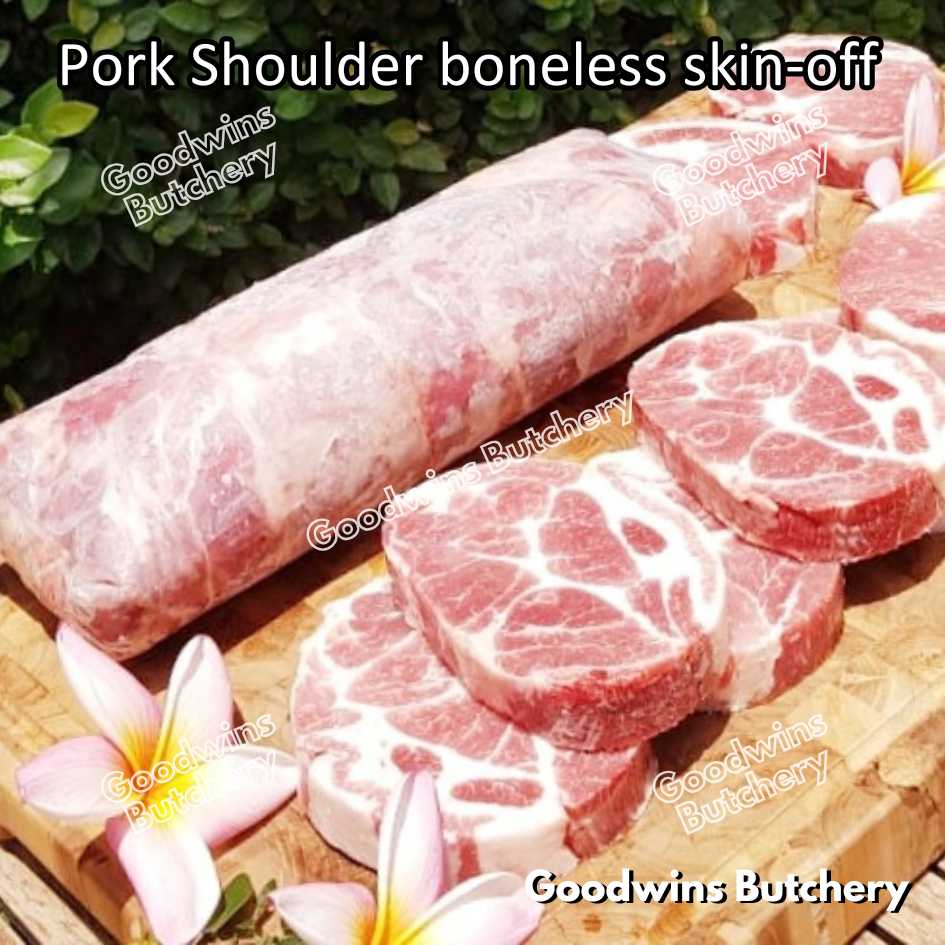 Pork shoulder boneless skin off Local Premium FRESHLY SLICED 1kg | kapsim babi collar boston-butt frozen - Image 4