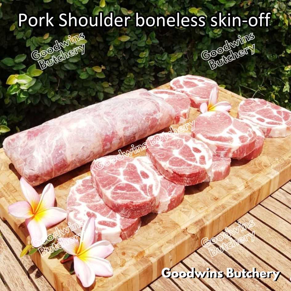 Pork shoulder boneless skin off Local Premium FRESHLY SLICED 1kg | kapsim babi collar boston-butt frozen - Image 31