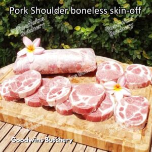 Pork shoulder boneless skin off Local Premium STEAK CUTS 1kg | kapsim babi collar boston-butt frozen