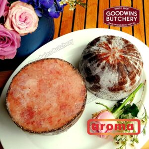 Aroma Bali Pork SLICED HAM Frozen Smoked BlackPepper Custome Half Cut
