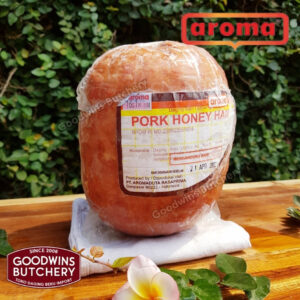 Aroma Bali All pork SLICED HAM & SALAMI Frozen HAM SMOKED LEG S/ON WHOLE 4.5kg