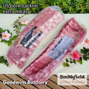 US pork BABY BACKRIB & SPARERIB imported USDA 11-13ribs +/- 1.5 kg/slab | daging baikut iga babi | brand SmithField Farmland WholeStone | Back rib Spare rib frozen