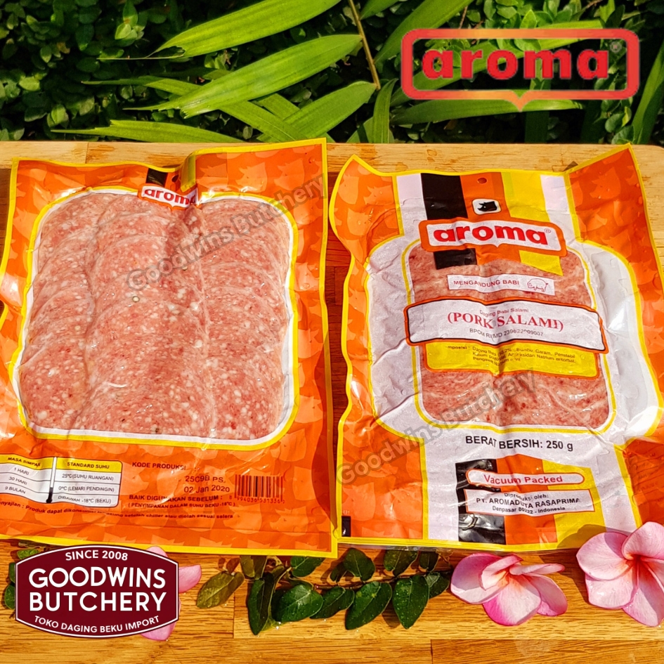 All pork SLICED HAM & SALAMI 250g frozen | Aroma & Mama's Bali | Cooked Danish Gammon Honey Loin Smoked Loin - Image 4