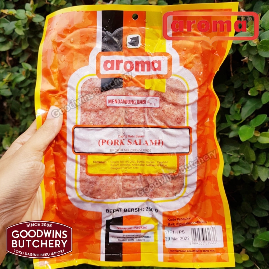 All pork SLICED HAM & SALAMI 250g frozen | Aroma & Mama's Bali | Cooked Danish Gammon Honey Loin Smoked Loin - Image 2