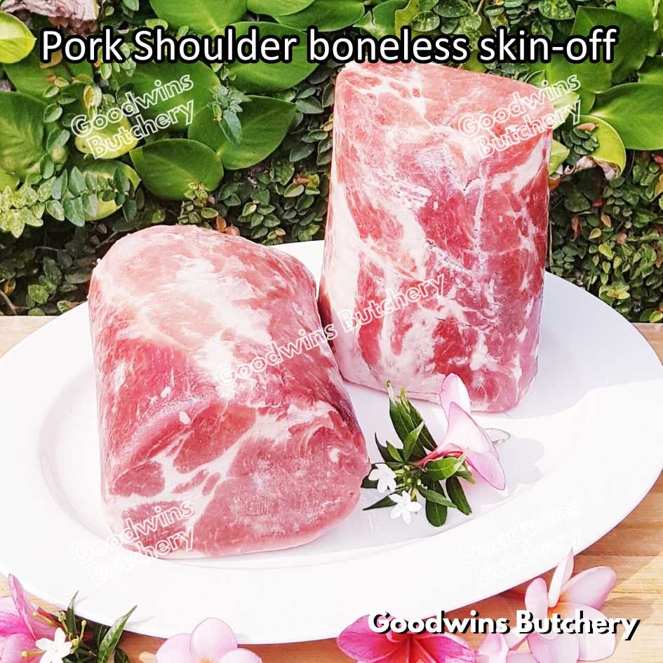 Pork shoulder boneless skin off Local Premium FRESHLY SLICED 1kg | kapsim babi collar boston-butt frozen - Image 2