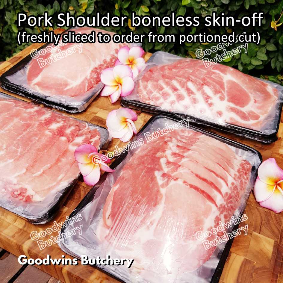 Pork shoulder boneless skin off Local Premium FRESHLY SLICED 1kg | kapsim babi collar boston-butt frozen - Image 23