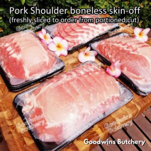 Pork shoulder boneless skin off Local Premium FRESHLY SLICED 1kg | kapsim babi collar boston-butt frozen