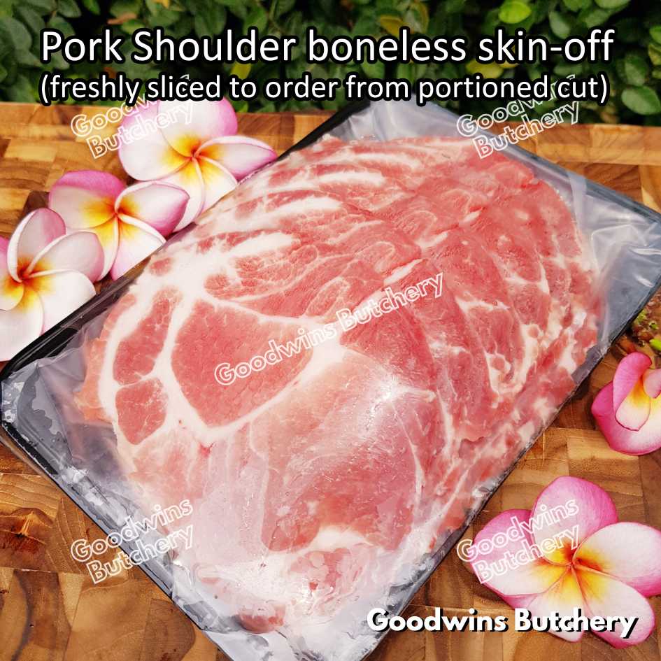 Pork shoulder boneless skin off Local Premium FRESHLY SLICED 1kg | kapsim babi collar boston-butt frozen - Image 20