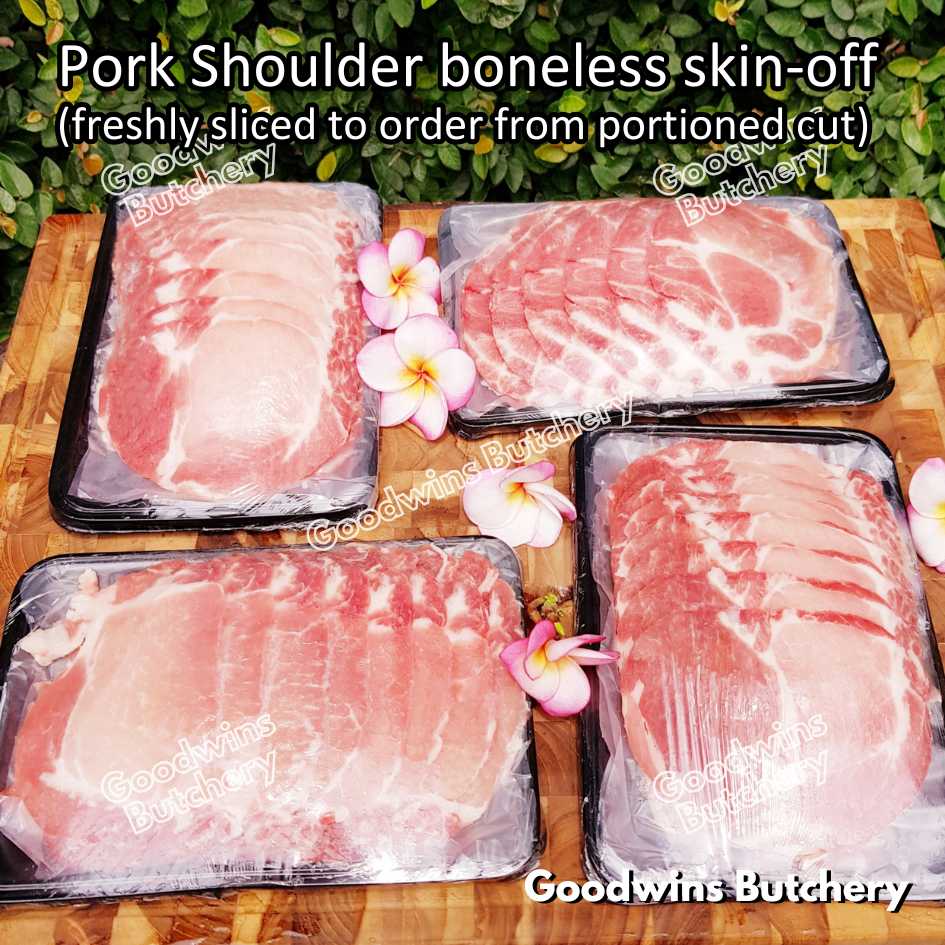 Pork shoulder boneless skin off Local Premium FRESHLY SLICED 1kg | kapsim babi collar boston-butt frozen - Image 19