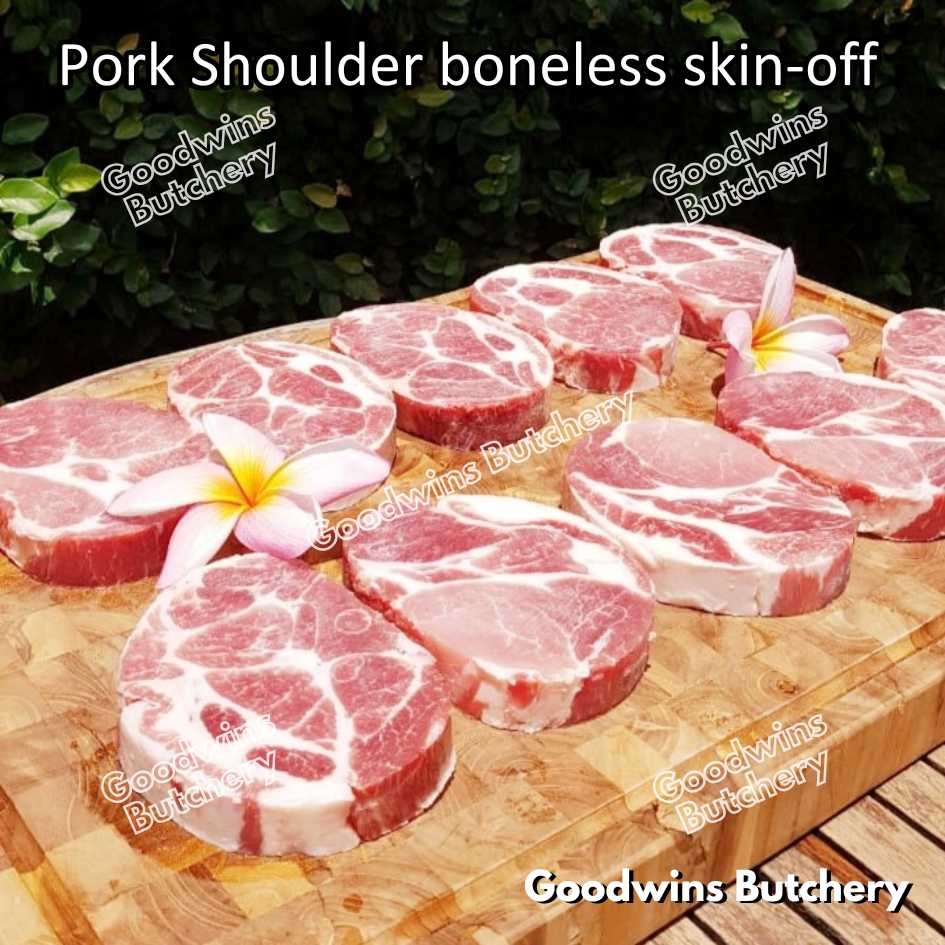 Pork shoulder boneless skin off Local Premium FRESHLY SLICED 1kg | kapsim babi collar boston-butt frozen - Image 16