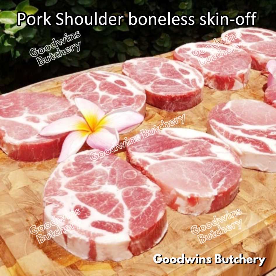 Pork shoulder boneless skin off Local Premium FRESHLY SLICED 1kg | kapsim babi collar boston-butt frozen - Image 12