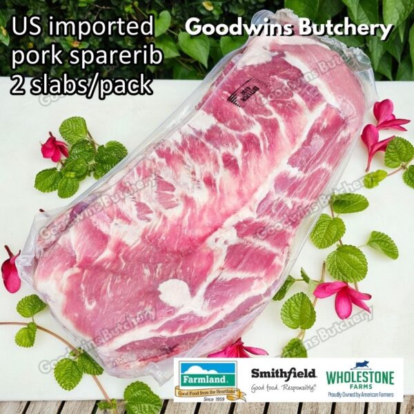 Pork sparerib imported baikut tulang iga babi US berkshire Smithfield Virginia frozen spare rib 2 slabs/pack - Image 7