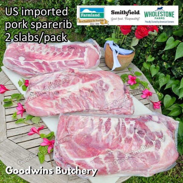 Pork sparerib imported baikut tulang iga babi US berkshire Smithfield Virginia frozen spare rib 2 slabs/pack - Image 9