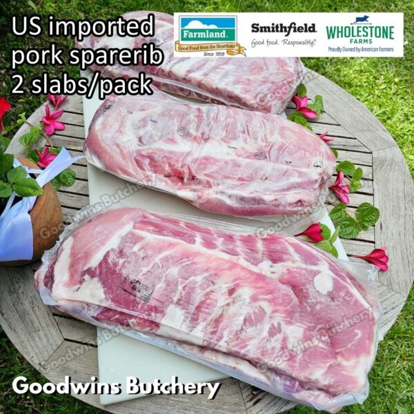 Pork sparerib imported baikut tulang iga babi US berkshire Smithfield Virginia frozen spare rib 2 slabs/pack - Image 6