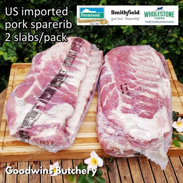 Pork sparerib imported baikut tulang iga babi US berkshire Smithfield Virginia frozen spare rib 2 slabs/pack - Image 5