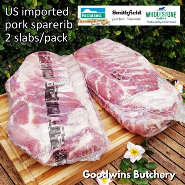 Pork sparerib imported baikut tulang iga babi US berkshire Smithfield Virginia frozen spare rib 2 slabs/pack - Image 8