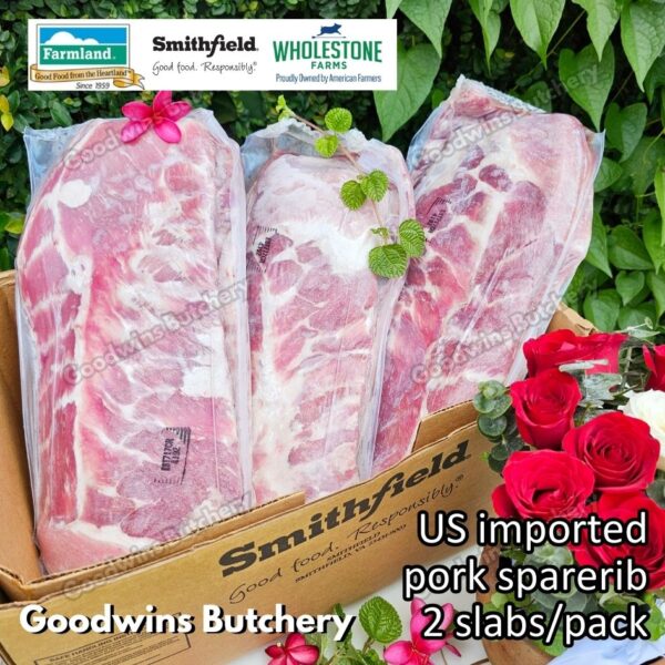 Pork sparerib imported baikut tulang iga babi US berkshire Smithfield Virginia frozen spare rib 2 slabs/pack - Image 4
