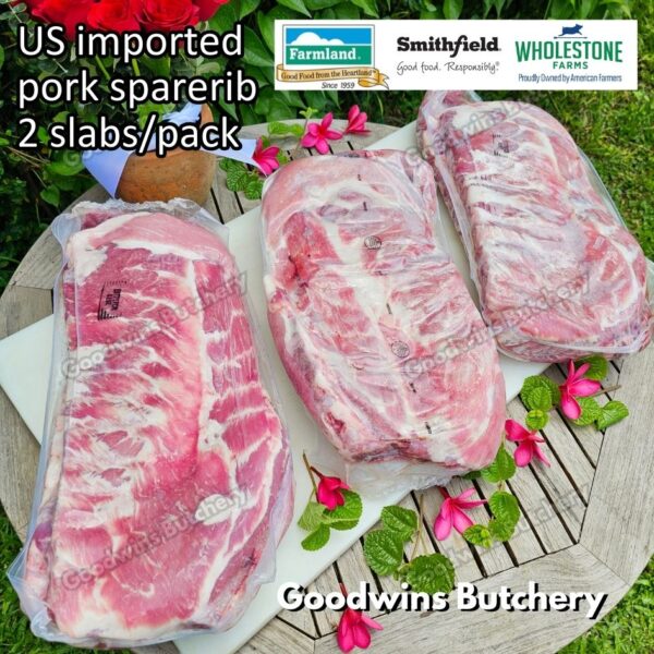 Pork sparerib imported baikut tulang iga babi US berkshire Smithfield Virginia frozen spare rib 2 slabs/pack - Image 10