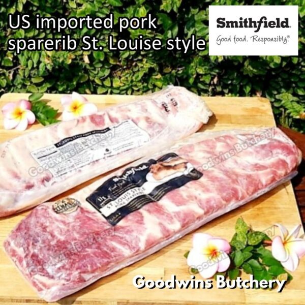 Pork sparerib imported baikut tulang iga babi US berkshire Smithfield Virginia frozen spare rib 2 slabs/pack - Image 19