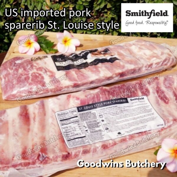 Pork sparerib imported baikut tulang iga babi US berkshire Smithfield Virginia frozen spare rib 2 slabs/pack - Image 18