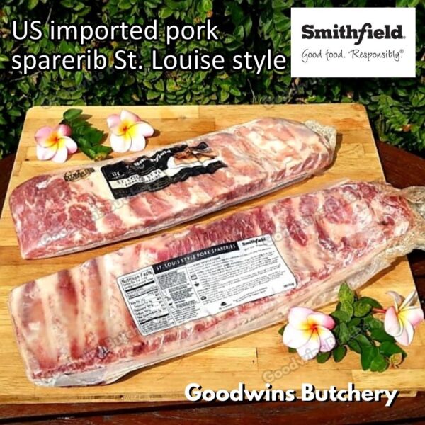 Pork sparerib imported baikut tulang iga babi US berkshire Smithfield Virginia frozen spare rib 2 slabs/pack - Image 17