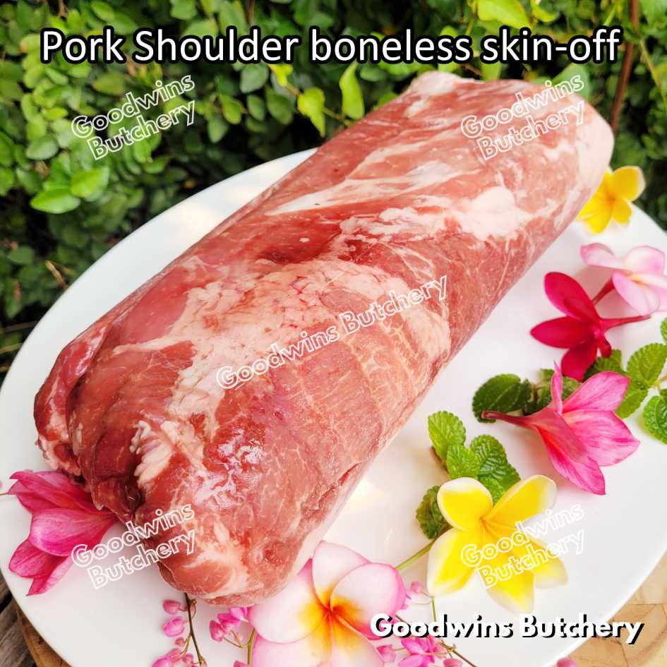 Pork shoulder boneless skin off Local Premium FRESHLY SLICED 1kg | kapsim babi collar boston-butt frozen - Image 3