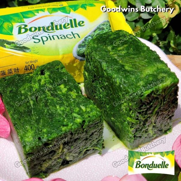 Bonduelle France SPINACH LEAF sayur daun bayam beku frozen 400g
